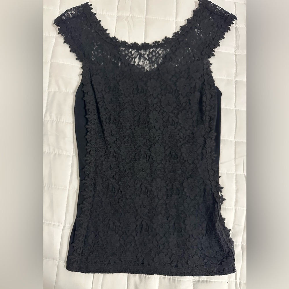 Express Elegant Black Lace Top